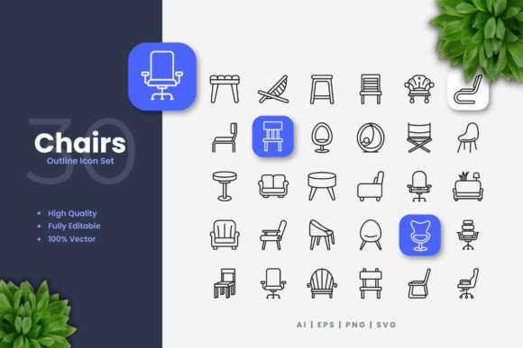 Chairs Icons: A Flexible Set of Modern Pictograms