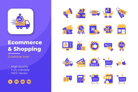 Ecommerce Duotone Icons for Modern Design