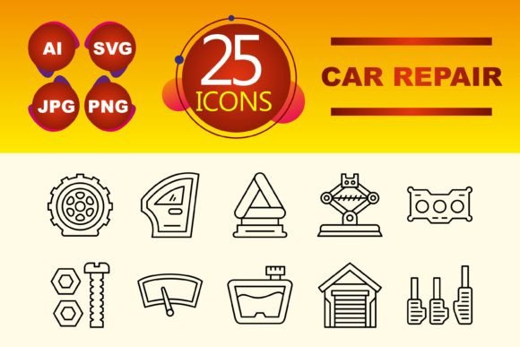 Essential Car Repair Icons for Modern Digital Projects