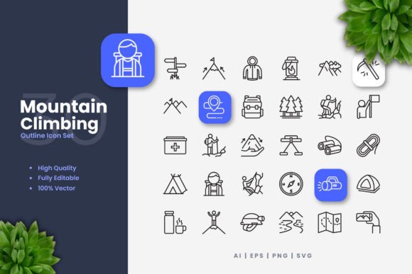 Mountain Climbing Icons: Elevate Your Project's Visual Communication