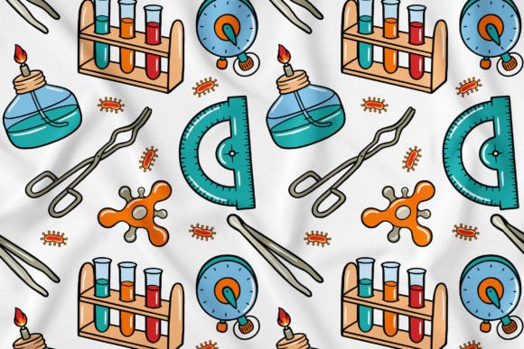 Science Kawaii Doodle Seamless Pattern 3: Your Creative Toolkit