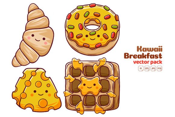 Unlock Creative Potential with Kawaii Breakfast Vector Pack 03