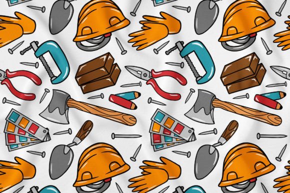 Unlocking Creative Freedom with Builder Kawaii Doodle Seamless Pattern 1