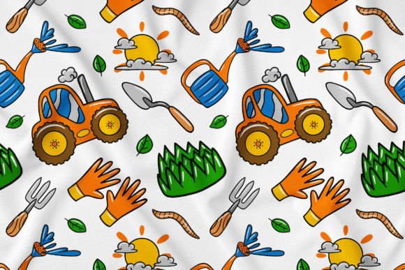 Unlocking Creativity with Farmer Kawaii Doodle Seamless Pattern 03