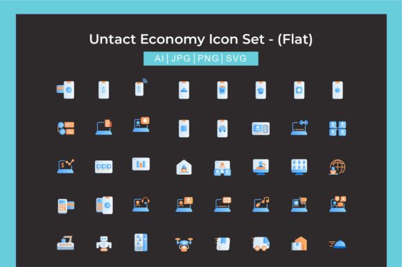 Untact Economy Icon Set: Visual Tools for Digital Connection