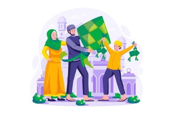 Vibrant Eid Illustration Design