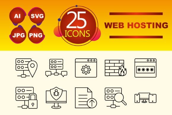Visual Tools for Your Digital Foundation: Web Hosting Icons