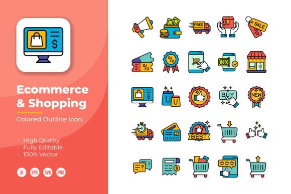 Why Ecommerce and Shopping Colored Line Icon Design Matters for Your Digital Projects